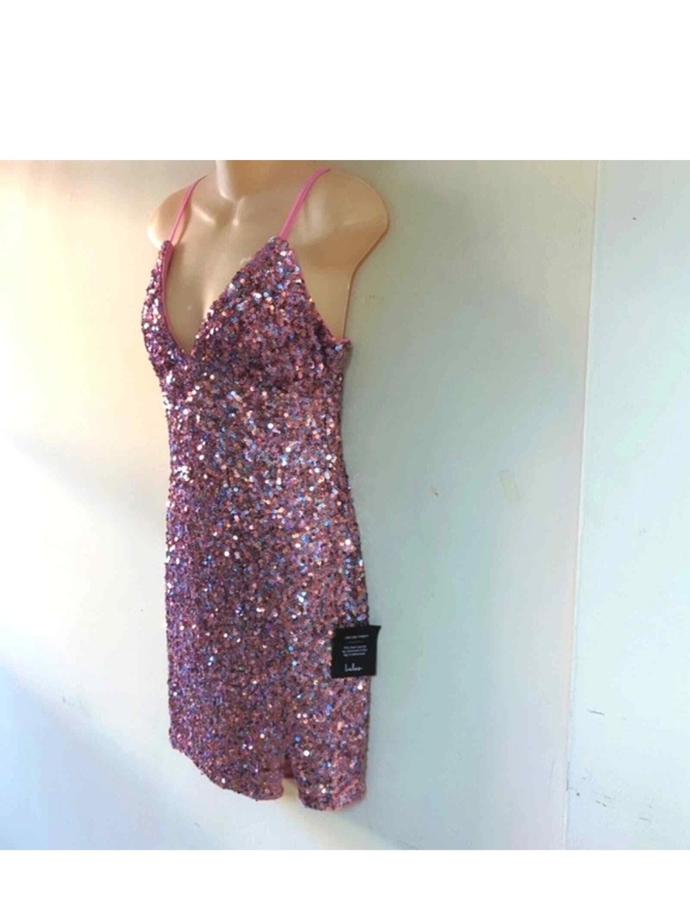 NWT- Lulu's Pink Sequin Mini Dress